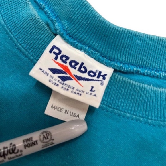 True Vintage mens Reebok t shirt 1990s large made in the USA single stitch - Picture 2 of 5